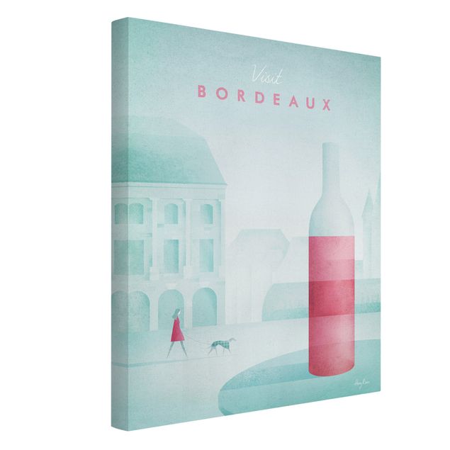Canvas schilderijen Travel Poster - Bordeaux