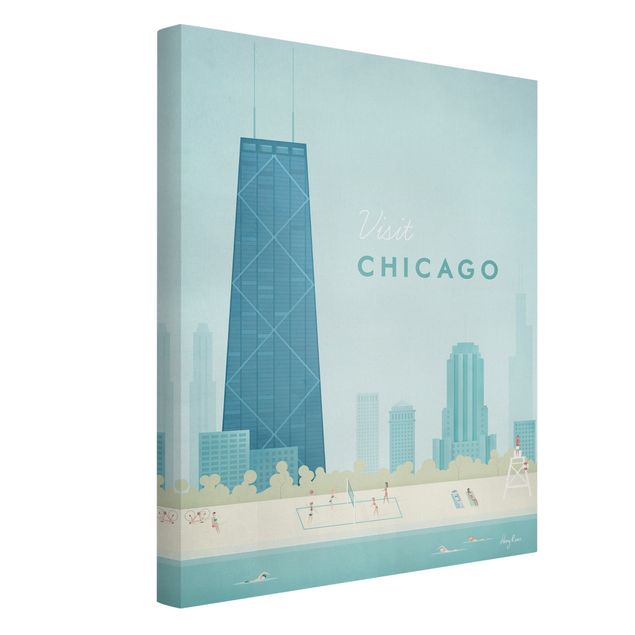 Canvas schilderijen Travel Poster - Chicago