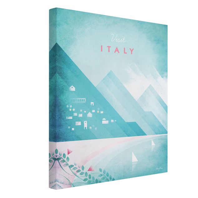 Canvas schilderijen Travel Poster - Italy