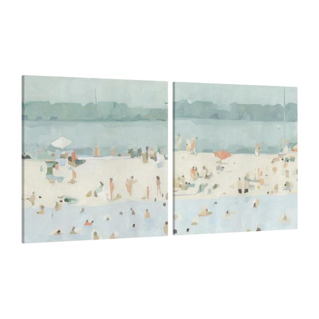 Canvas schilderijen - 2-delig  Sandbank In The Sea Set I