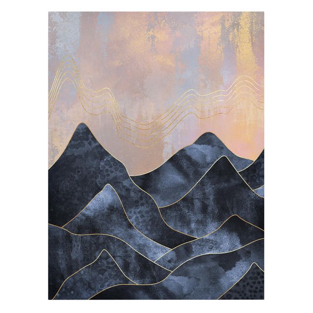 Canvas schilderijen Golden Dawn Over Mountains