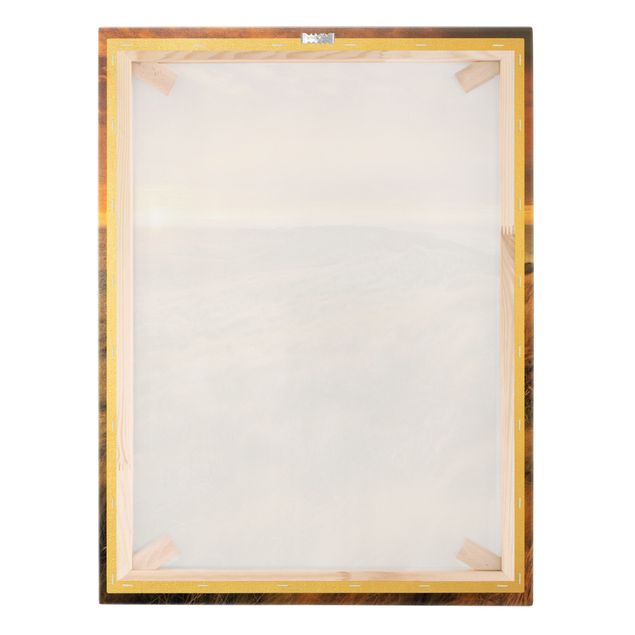 Canvas schilderijen - Goud Sunrise On The Beach On Sylt