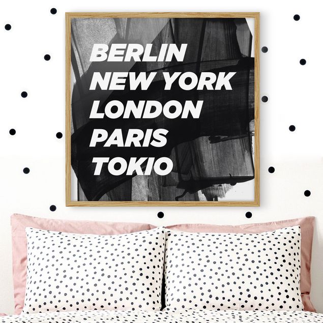 Ingelijste posters Berlin New York London