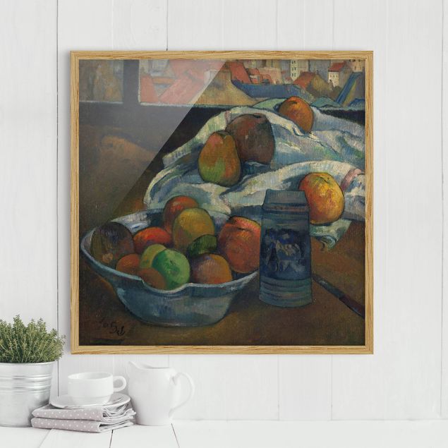 Ingelijste posters Paul Gauguin - Fruit Bowl and Pitcher in front of a Window