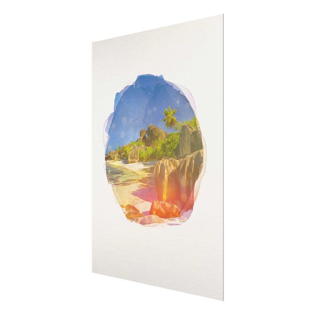 Glasschilderijen WaterColours - Dream Beach Seychelles
