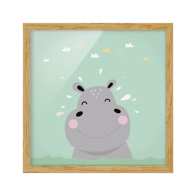 Ingelijste posters The Happiest Hippo