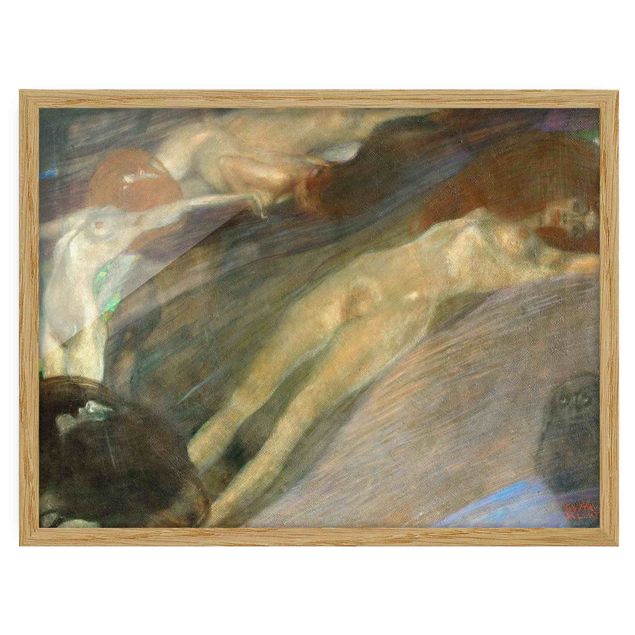 Ingelijste posters Gustav Klimt - Moving Water