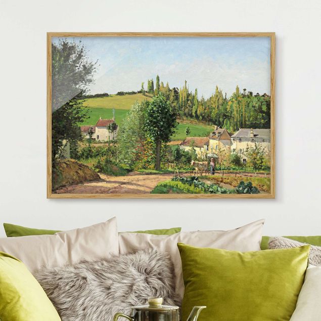 Ingelijste posters Camille Pissarro - Hamlet In The SurRolling Hillss Of Pontoise
