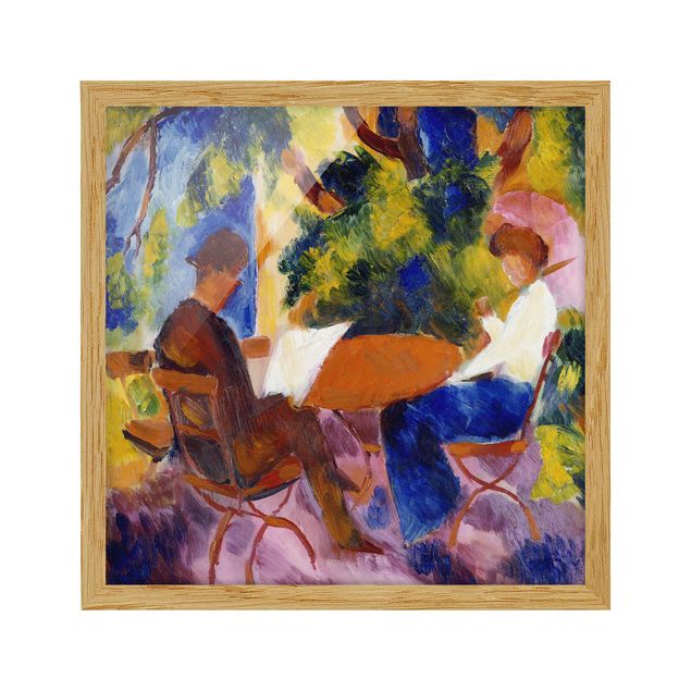 Ingelijste posters August Macke - Couple At The Garden Table