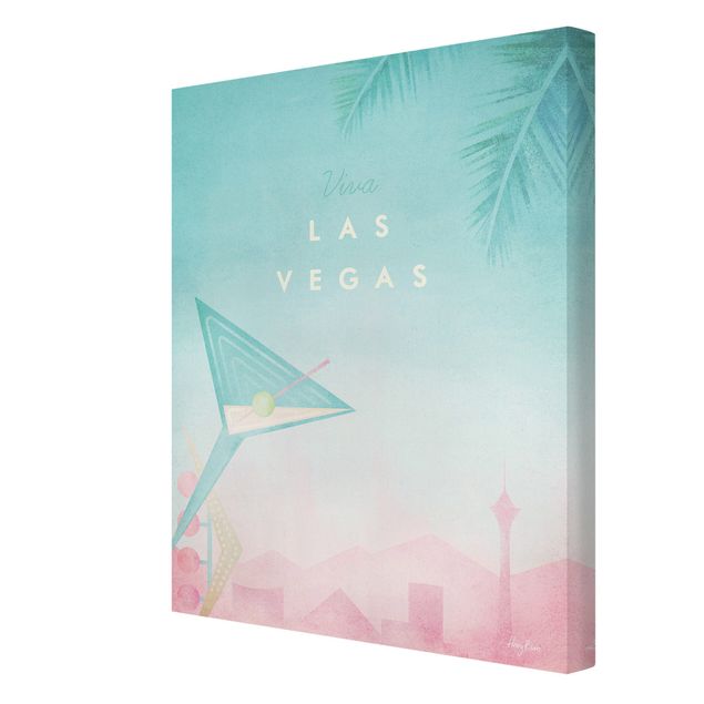 Canvas schilderijen Travel Poster - Viva Las Vegas