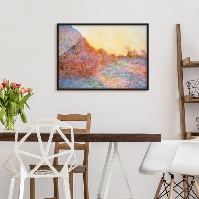 Ingelijste posters Claude Monet - Haystack In Sunlight