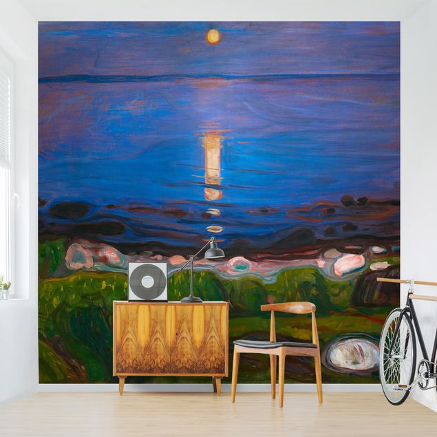 Fotobehang Edvard Munch - Summer Night By The Beach