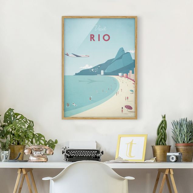 Ingelijste posters Travel Poster - Rio De Janeiro