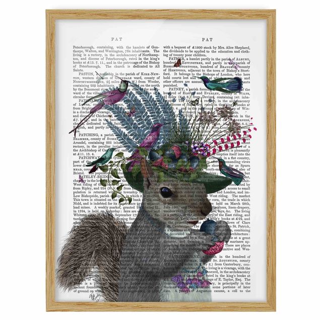 Ingelijste posters Fowler - Squirrel With Acorns