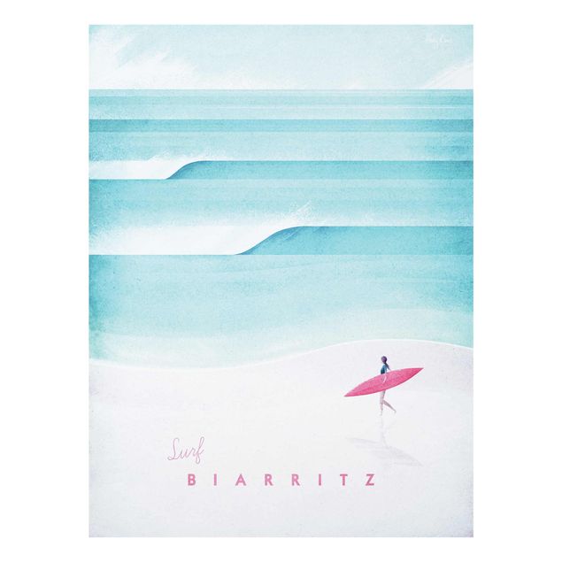 Glasschilderijen Travel Poster - Biarritz