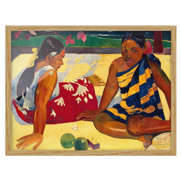 Ingelijste posters Paul Gauguin - Parau Api (Two Women Of Tahiti)