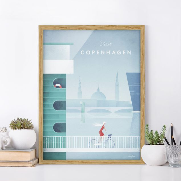 Ingelijste posters Travel Poster - Copenhagen