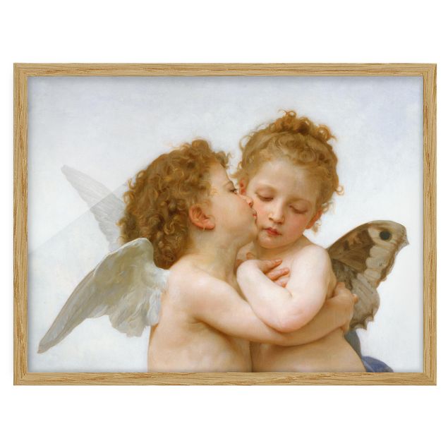 Ingelijste posters William Adolphe Bouguereau - The First Kiss