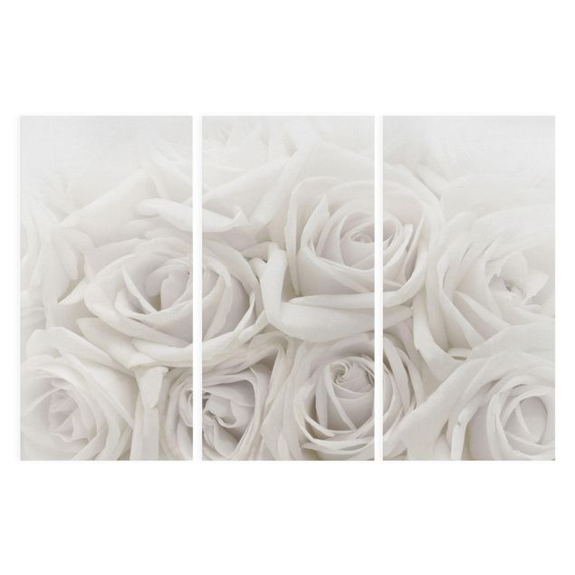 Canvas schilderijen - 3-delig White Roses