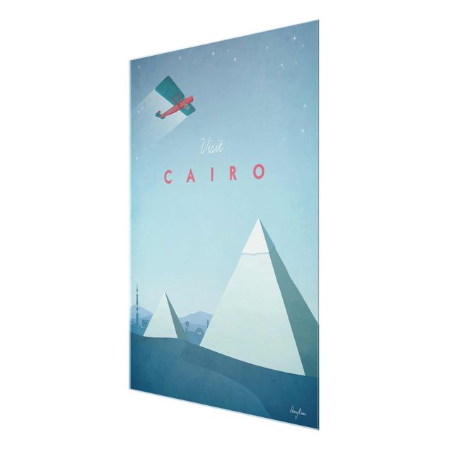Glasschilderijen Travel Poster - Cairo