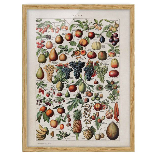 Ingelijste posters Vintage Board Fruits