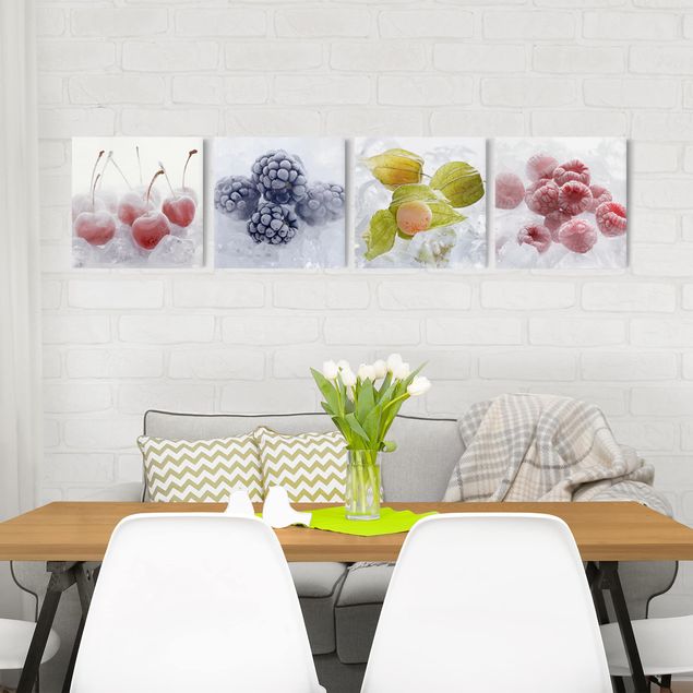 Canvas schilderijen - 4-delig Frozen Fruit