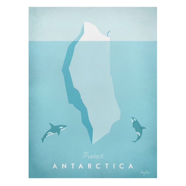 Canvas schilderijen Travel Poster - Antarctica