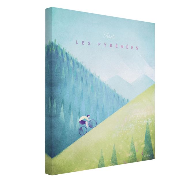 Canvas schilderijen Travel Poster - The Pyrenees