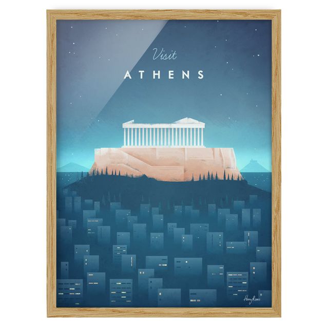Ingelijste posters Travel Poster - Athens