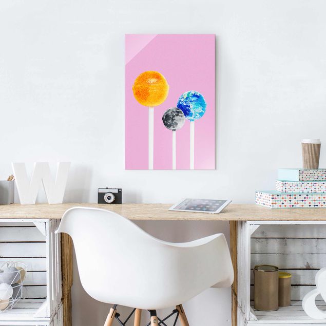 Magnettafel Glas Lollipops With Planets
