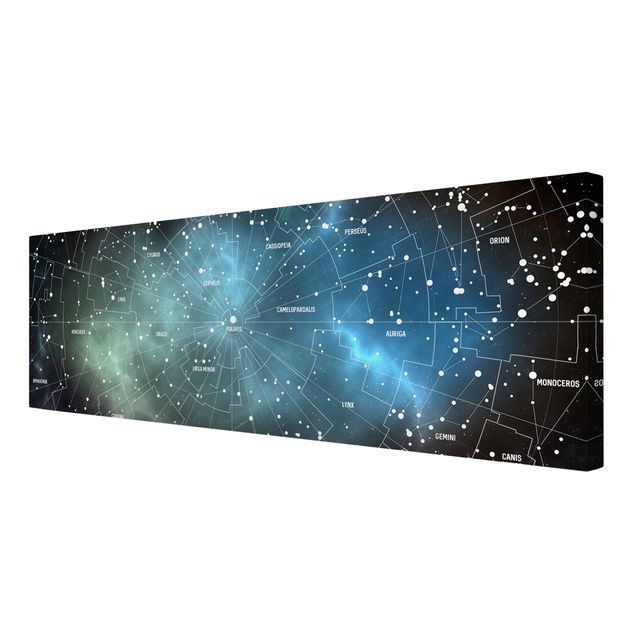 Canvas schilderijen Stellar Constellation Map Galactic Nebula