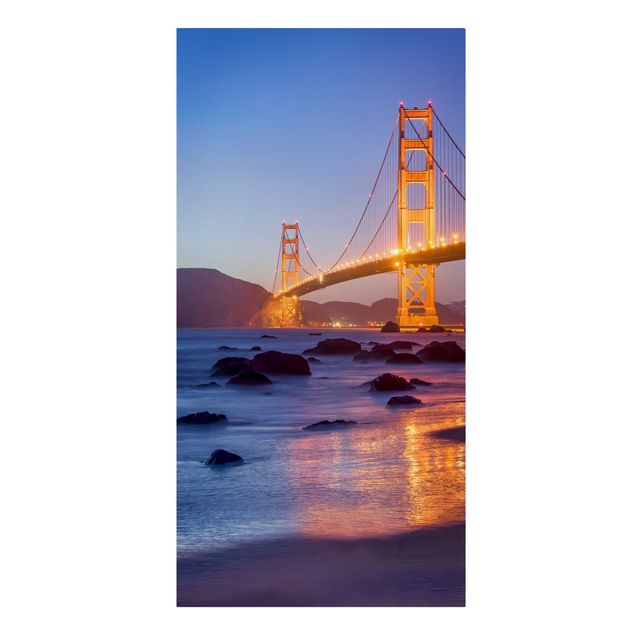 Canvas schilderijen Golden Gate Bridge At Dusk