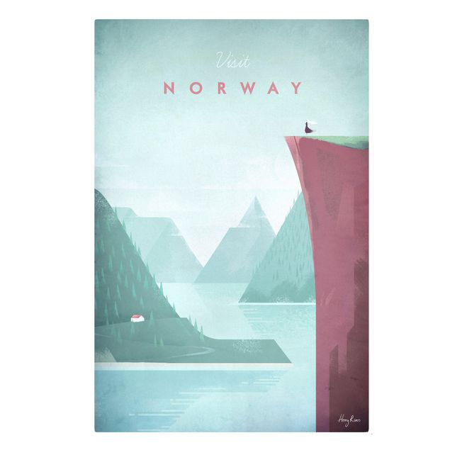 Canvas schilderijen Travel Poster - Norway