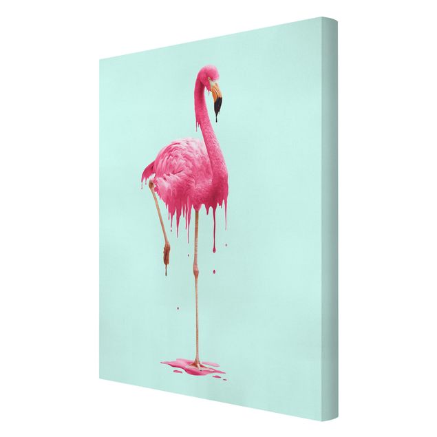 Canvas schilderijen Melting Flamingo