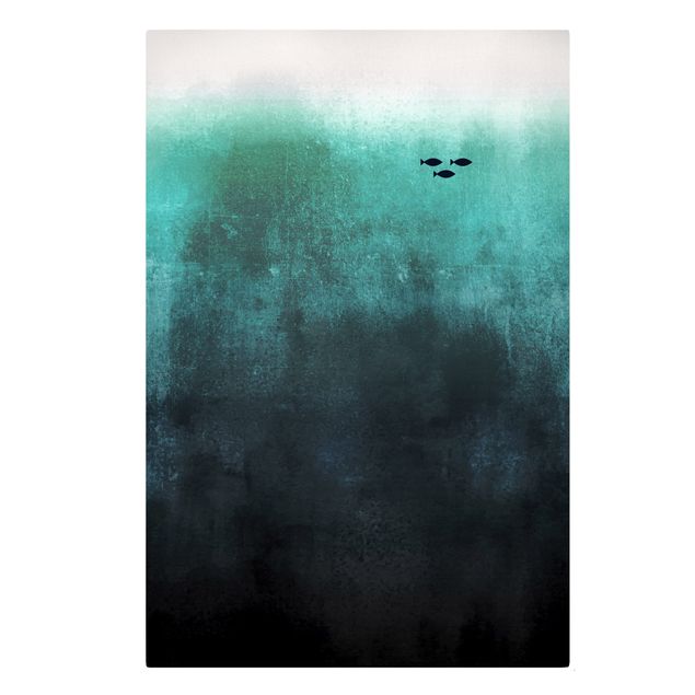 Canvas schilderijen Fish In The Deep Sea