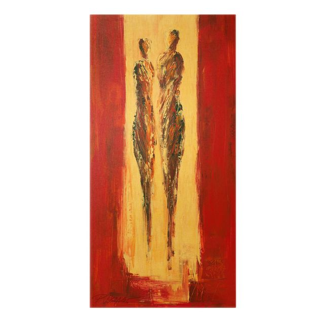 Canvas schilderijen - Goud Couple In Red