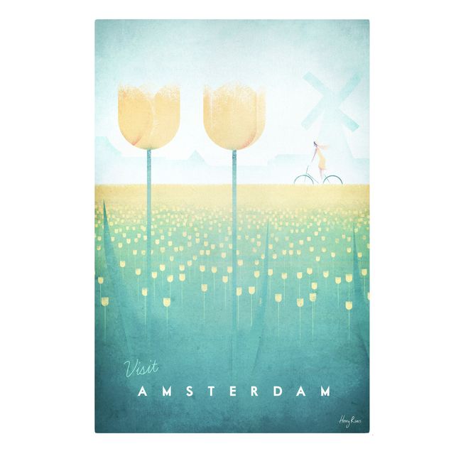 Canvas schilderijen Travel Poster - Amsterdam