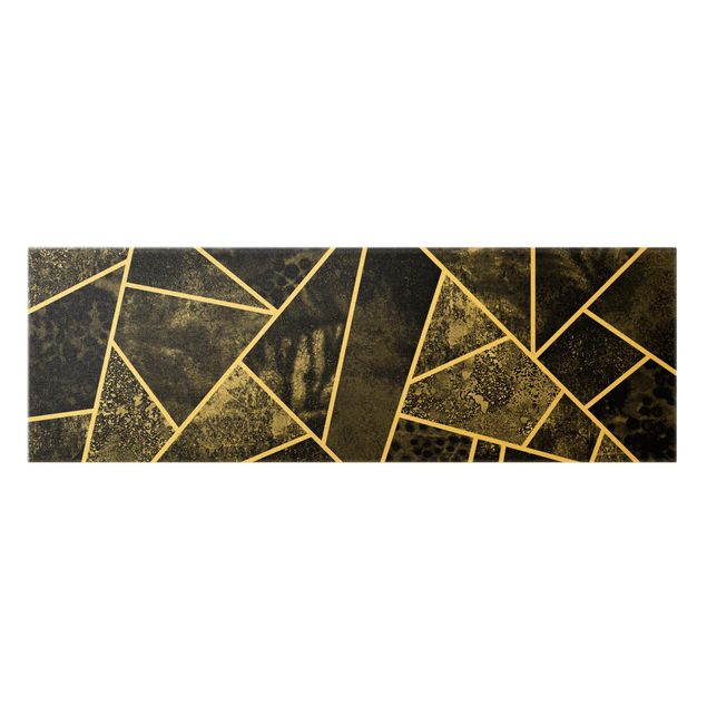 Canvas schilderijen - Goud Golden Geometry - Grey Triangles