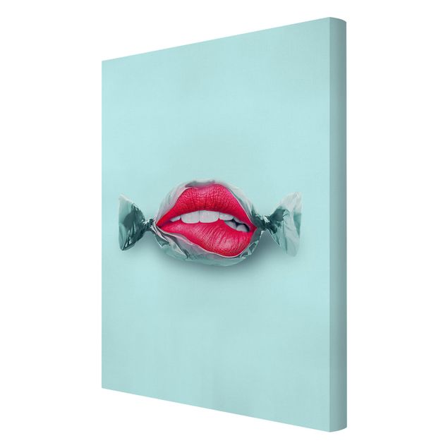Canvas schilderijen Candy With Lips