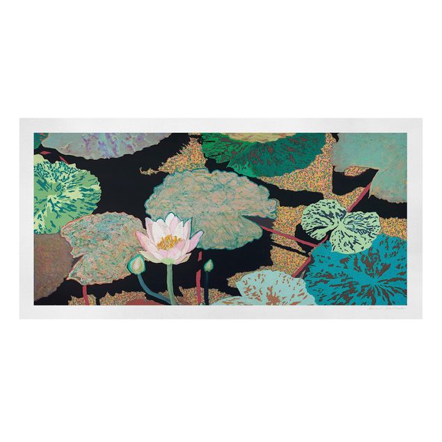 Canvas schilderijen Lily With Leaves II