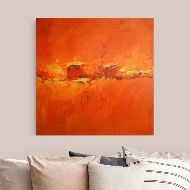 Canvas schilderijen - Goud Composition In Orange
