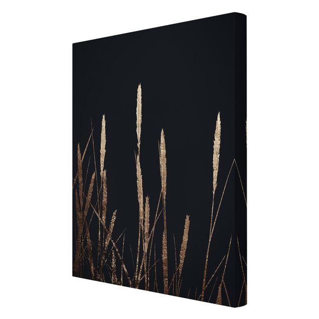 Canvas schilderijen Graphical Plant World - Golden Reed