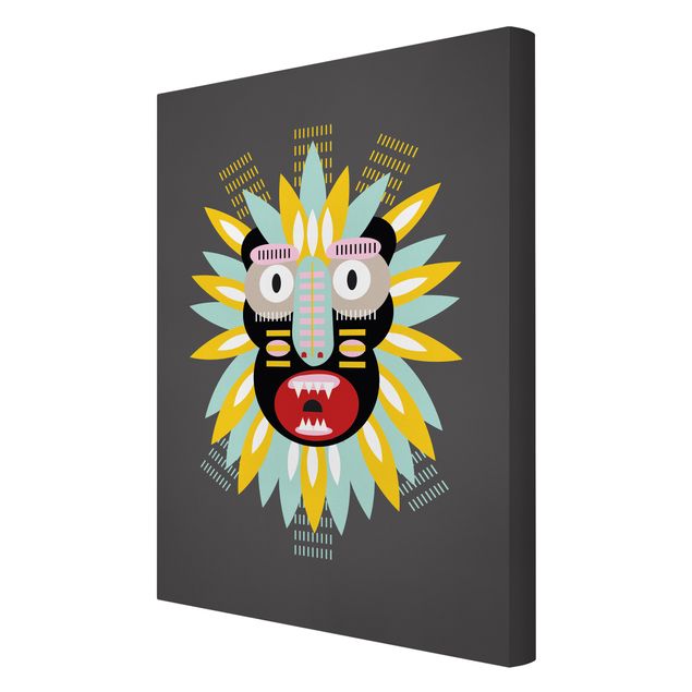 Canvas schilderijen Collage Ethnic Mask - King Kong