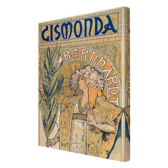 Canvas schilderijen Alfons Mucha - Poster For The Play Gismonda