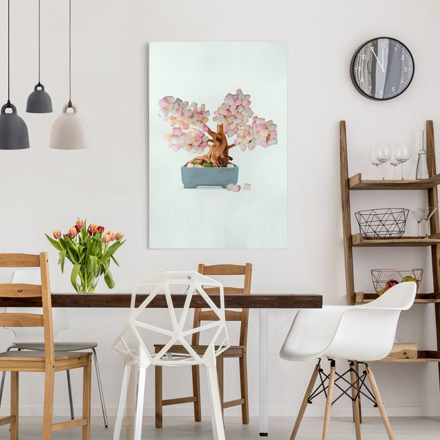 Canvas schilderijen Bonsai With Marshmallows