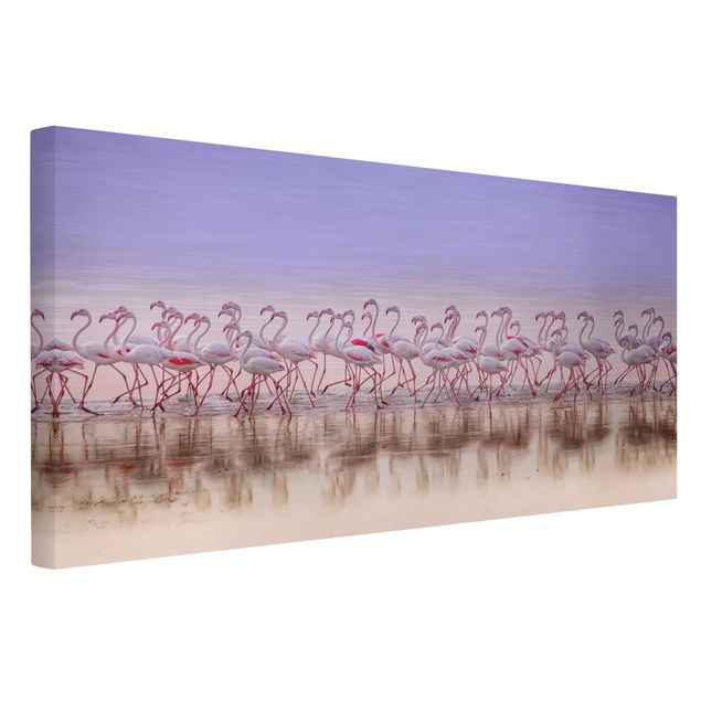 Canvas schilderijen Flamingo Party