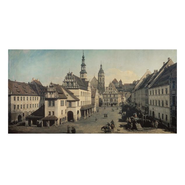 Canvas schilderijen Bernardo Bellotto - The Market Square In Pirna