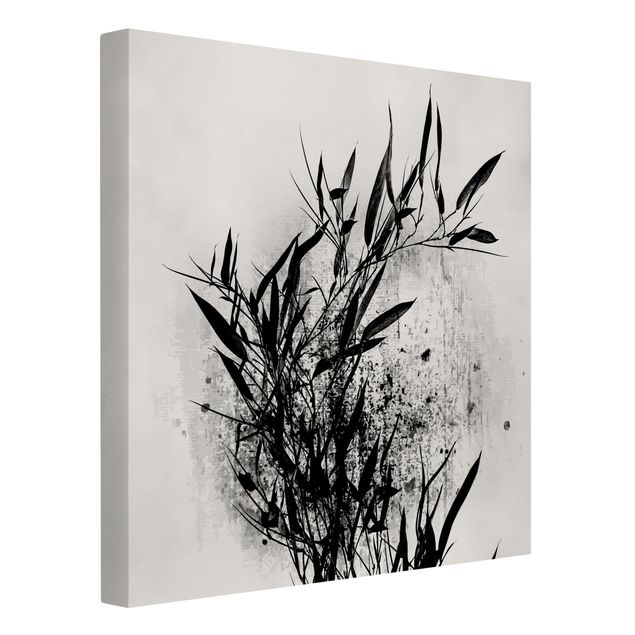 Canvas schilderijen Graphical Plant World - Black Bamboo