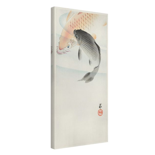 Canvas schilderijen Vintage Illustration Asian Fish L