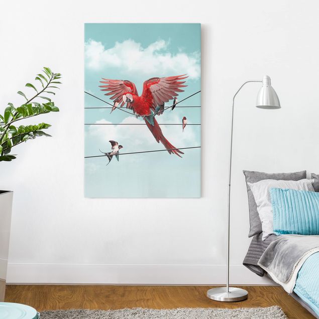 Canvas schilderijen Sky With Birds
